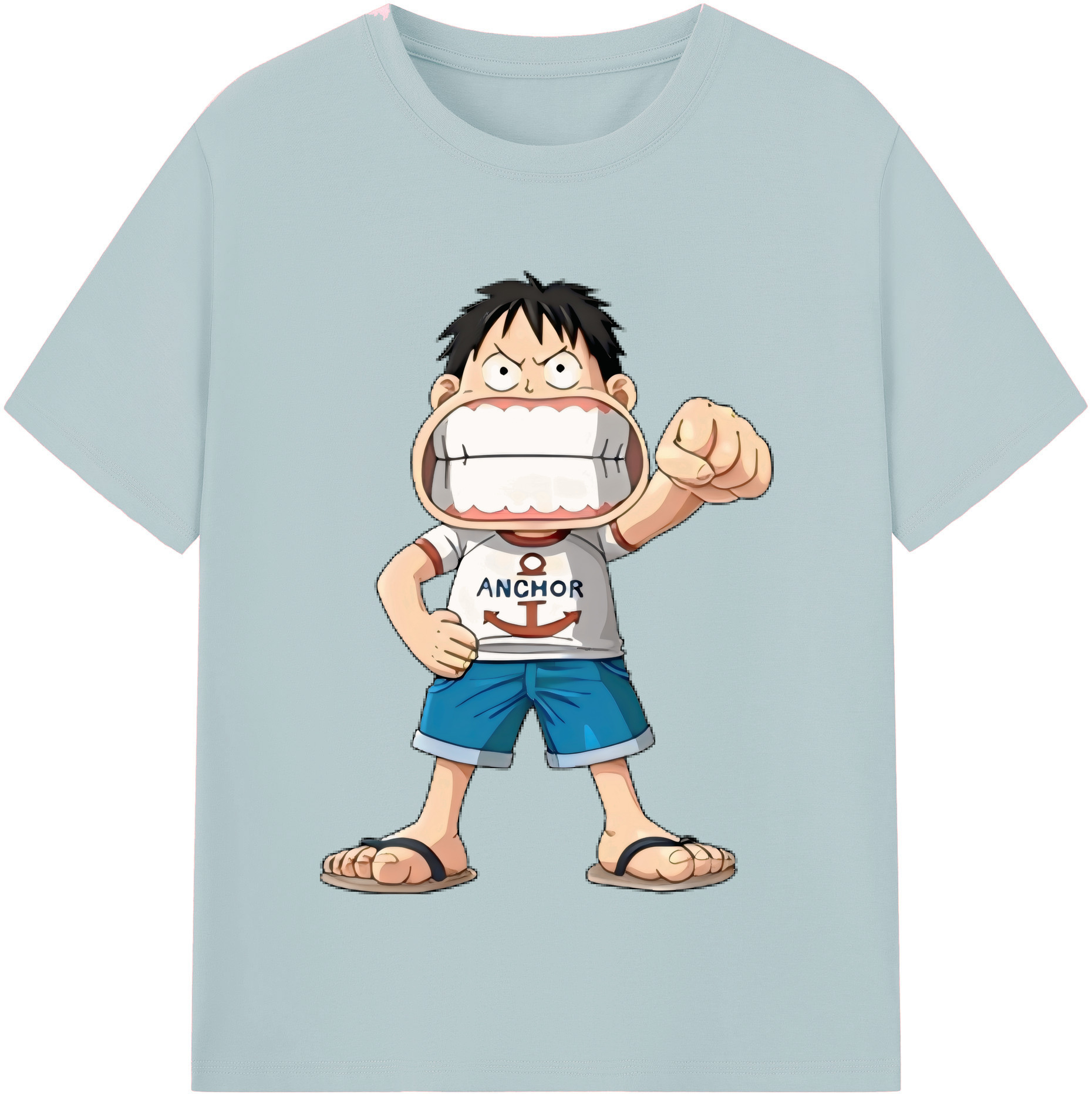 ワンピース モンキー・D・ルフィ ONE PIECE Monkey D. Luffy 綿100％半袖Tシャツ（フロントプリント）